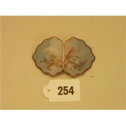 Enamel on copper decorative belt buckle with …