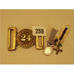 Brass belt buckle of 24th Second Warwickshire…