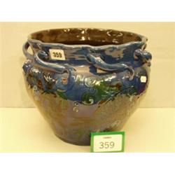 Brannam ware blue jardiniere decorated with s…