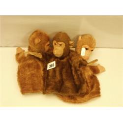 Steiff glove puppet monkey plus two other glo…
