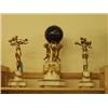Image 1 : 19c continental clock garniture with jewel pi…