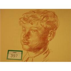 Unframed chalk drawing signed James Arden Gra…