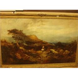 Large 19c oil framed landscape after BJ Leade…