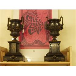Pair of 19c marble urns decorated with ormolu…