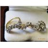 Image 3 : Diamond Wedding Cluster Ring Set - 3ct Melee Diamonds .5ct Center - Setting 14kt Yellow Gold