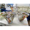 Image 1 : 3 Art Glass Ruffled Vases - 3 Times the Money