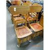 Image 1 : 6 Oak Ladderback Chairs w/Leather Unset - 6 Times the Money