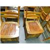 Image 2 : 6 Oak Ladderback Chairs w/Leather Unset - 6 Times the Money