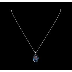 Crayola 11.00ct Blue Topaz Pendant With Chain - 14K White Gold