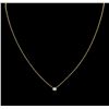 Image 2 : 14KT Yellow Gold 0.09ct Diamond Solitaire Necklace