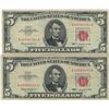 Image 1 : 1963 $5 Red Seal Bill Lot of 2