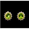 Image 1 : 8.00ctw Peridot and Diamond Earrings - 14KT Yellow Gold