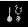 Image 2 : 14KT White Gold 1.24ctw Diamond Earrings
