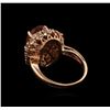 Image 3 : 3.70ct Tourmaline and Diamond Ring - 14KT Rose Gold