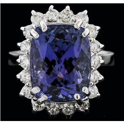 14KT White Gold 8.25ct Tanzanite and Diamond Ring