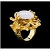 Image 4 : 8.31ct Jade and Amethyst Ring - 14KT Yellow Gold