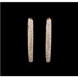 5.77ctw Diamond Hoop Earrings - 18KT Rose Gold