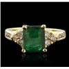 Image 2 : 14KT Yellow Gold 2.45ct Emerald and Diamond Ring