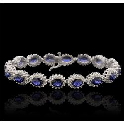 14KT White Gold 12.96ctw Sapphire and Diamond Bracelet