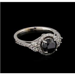 2.50ctw Black Diamond Ring - 14KT White Gold