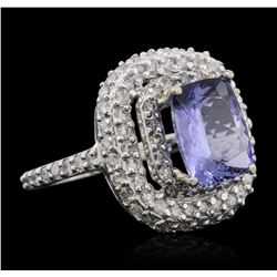 14KT White Gold 3.18ct Tanzanite and Diamond Ring