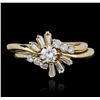 Image 2 : 14KT Yellow Gold 0.69ctw Diamond Wedding Set