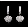 Image 1 : 1.14ctw Diamond Earrings - 14KT White Gold