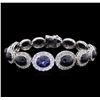 Image 2 : 39.31ctw Star Sapphire and Diamond Bracelet - 14KT White Gold