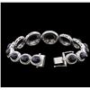 Image 4 : 39.31ctw Star Sapphire and Diamond Bracelet - 14KT White Gold