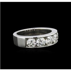 GIA Certified 1.64ctw Diamond Wedding Band - 14KT White Gold