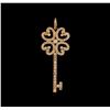 Image 1 : 0.32ctw Diamond Key Pendant Without Chain - 18KT Rose Gold