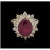 Image 2 : 14KT Yellow Gold 5.87ct Ruby and Diamond Ring