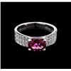 Image 2 : 1.51ct Rubellite and Diamond Ring - 14KT White Gold