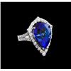 Image 1 : 9.76ct Tanzanite and Diamond Ring - 14KT White Gold