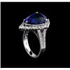 Image 4 : 9.76ct Tanzanite and Diamond Ring - 14KT White Gold