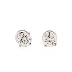 1.10ctw Diamond Stud Earrings - 14KT White Gold