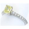 Image 3 : GIA Certified 1.37ctw Yellow Diamond Ring - 14KT White Gold