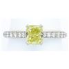 Image 6 : GIA Certified 1.37ctw Yellow Diamond Ring - 14KT White Gold