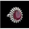 Image 1 : 14KT White Gold 11.56ct Ruby and Diamond Ring