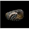 Image 1 : 2.00ct Smoky Quartz, Topaz and Diamond Ring - 14KT Yellow Gold