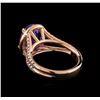 Image 3 : 4.01ct Tanzanite and Diamond Ring - 14KT Rose Gold