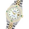 Image 1 : Rolex Two-Tone 1.00ctw Diamond and Emerald DateJust Men's Watch