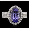 Image 2 : 14KT White Gold 2.51ct Tanzanite and Diamond Ring