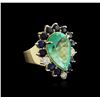 Image 1 : 14KT Yellow Gold GIA Certified 15.98ctw Emerald, Sapphire and Diamond Ring