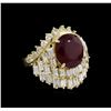 Image 1 : 14KT Yellow Gold 6.78ct Ruby and Diamond Ring