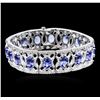Image 1 : 14KT White Gold 21.12ctw Tanzanite and Diamond Bracelet