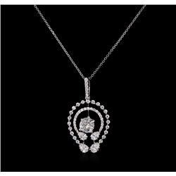 1.36ctw Diamond Pendant With Chain - 14KT-18KT White Gold