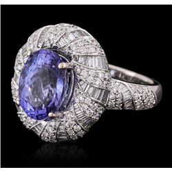 18KT White Gold 4.86ct Tanzanite and Diamond Ring