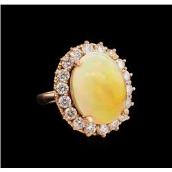 11.83ct Opal and Diamond Ring - 14KT Rose Gold