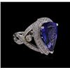 Image 1 : 14KT White Gold 7.40ct GIA Certified Tanzanite and Diamond Ring